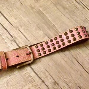Y2K BedStu Real Leather Studded Pink Belt 💕